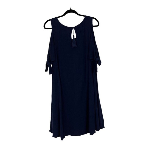 Soft Surroundings Womens Size M Blue Cold Shoulder Destin Gauze Dress - Picture 3 of 4
